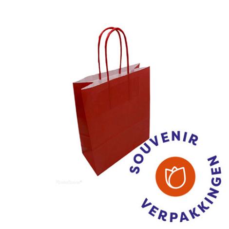 Papieren koordtas 14 x 8 x 21cm, ROOD
