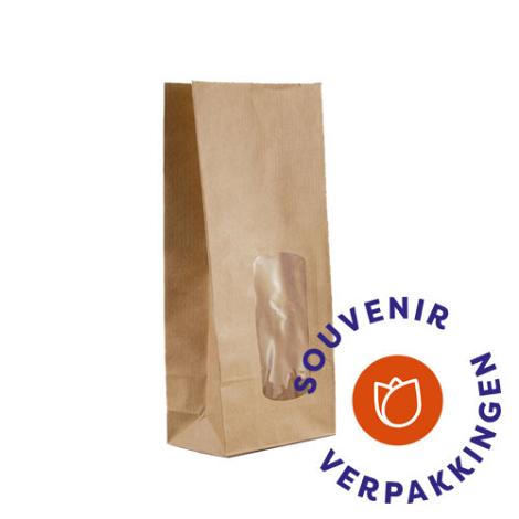 Blokbodemzak+venster Kraft MEDIUM