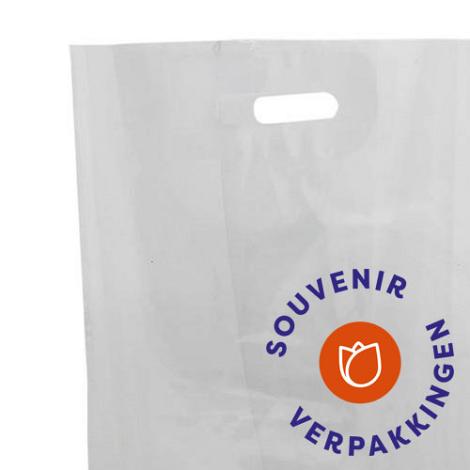 Plastic tas 45 x 56 cm + 2x4 cm, transparant