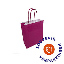 Papieren koordtas 14 x 8 x 21cm, FUCHSIA