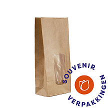 Blokbodemzak+venster Kraft MEDIUM