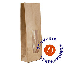 Blokbodemzak+venster Kraft LARGE